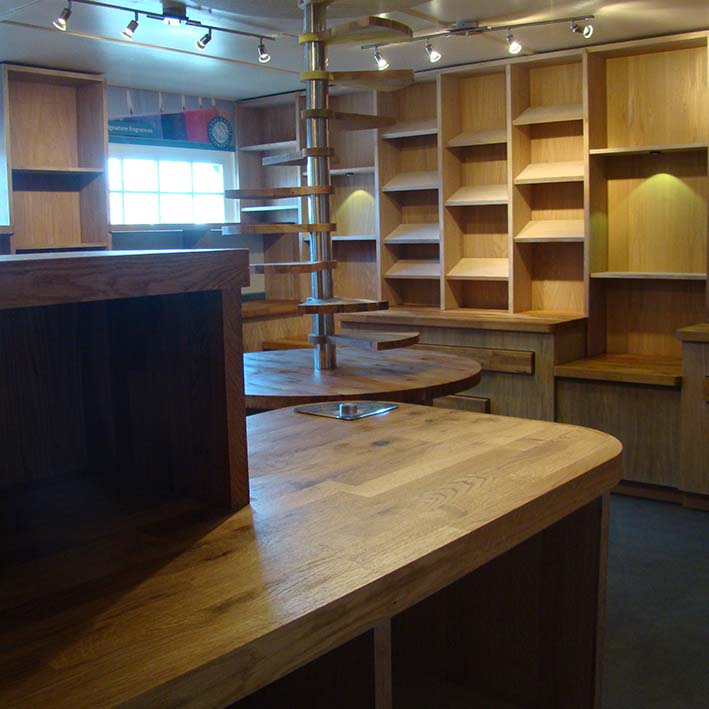 bespoke shop interior display with shelving