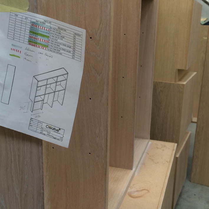 CNC routing cutting list for shop interior project