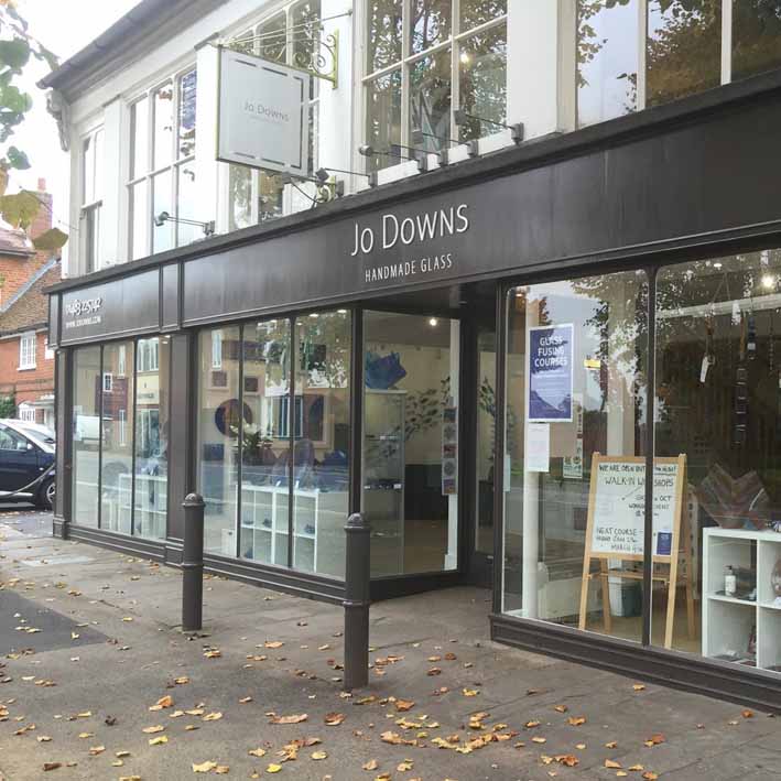 Jo Downs Glass shop sign lettering Cornwall