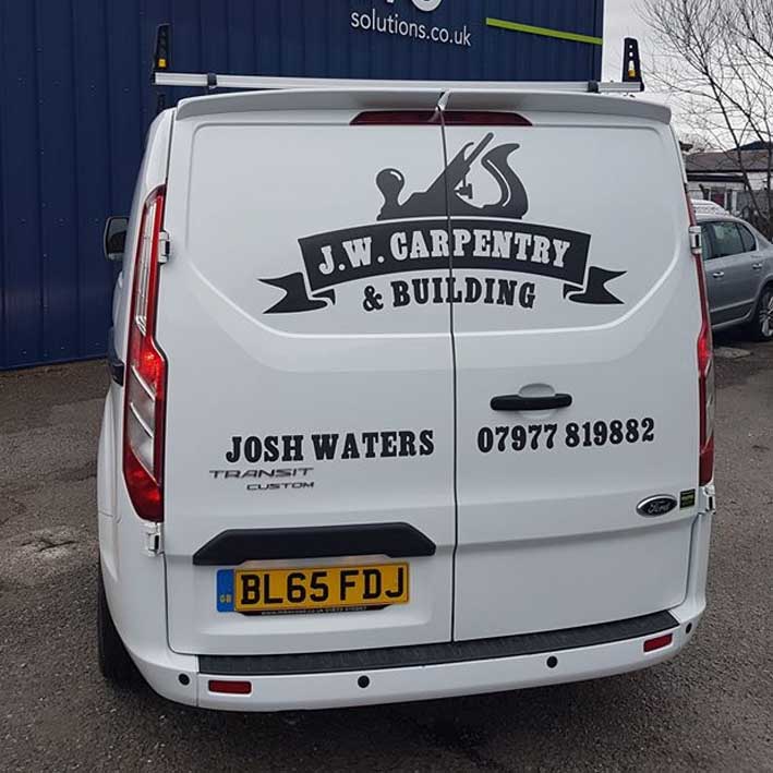 Carpenrty van signwriting in Launceston