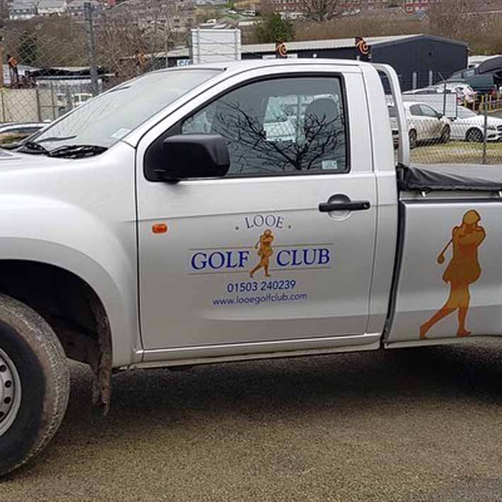 Looe golf club van signwriting and graphics Cornwall